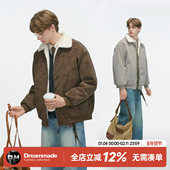 Dream 外套 加厚棉服男生冬装 made美式 巴恩风羊羔绒PU皮棉衣男冬季