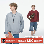 made美式 cleanfit短宽格纹拼接卫衣男款 春秋季 Dream 男生长袖 上衣