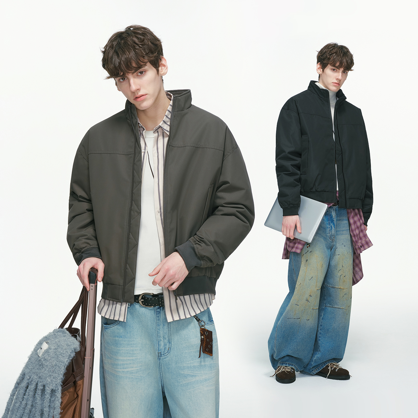 Dream made 90白鸭绒羽绒服男冬季加厚美式cleanfit立领教练外套