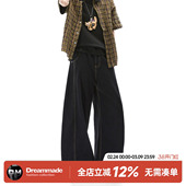 高级感黑色牛仔裤 男款 春秋季 Dream 男生裤 美式 直筒阔腿裤 子 made