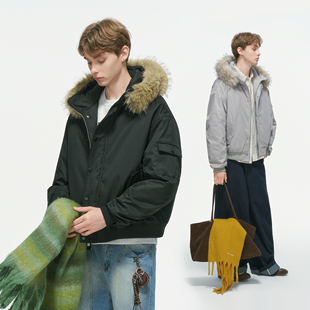 冬季 Dream 棉服男款 工装 加厚棉衣毛领连帽派克服保暖棉袄 made美式