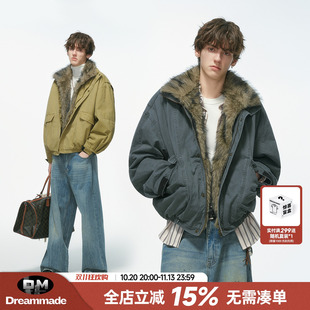 Dream made 狼王座山雕外套男冬季加厚棉服重磅工装棉衣男生棉袄