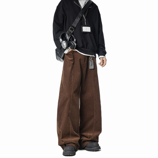 男生裤 Dream 加厚直筒宽松阔腿裤 男秋冬季 子 made棕色灯芯绒休闲裤