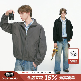 Dream made 美式cleanfit飞行夹克男秋季教练冲锋衣短款外套男生