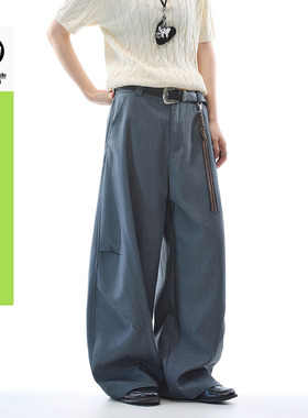 Dream made【1/4 20点限时2件6折起】老钱风褶皱高级感灰色西裤