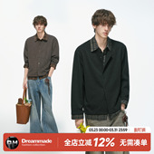 男春秋季 Dream 衬衫 老钱风假两件格子长袖 内搭男生针织衬衣 made