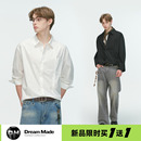 男春秋季 Dream cleanfit极简白色衬衫 made 潮流百搭通勤衬衣 美式