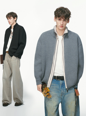 Dream made老钱风人夫感开衫毛衣男秋冬季加厚内搭男生针织衫外套