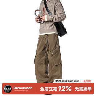 复古大口袋解构工装 美式 休闲裤 男春秋季 子 Dream 宽松直筒裤 made