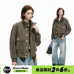 Dream made 美式仿牛绒工装棉衣外套男女款冬季加厚保暖冬装棉服