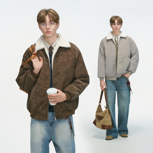 外套工装 加厚男生冬装 PU皮棉衣 made巴恩风羊羔绒棉服男冬季 Dream