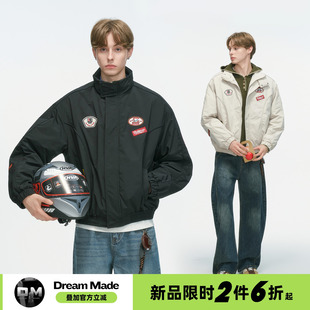 加厚棉袄男生冬装 Dream 冬季 赛车风棉服男款 外套机车棉衣 made美式