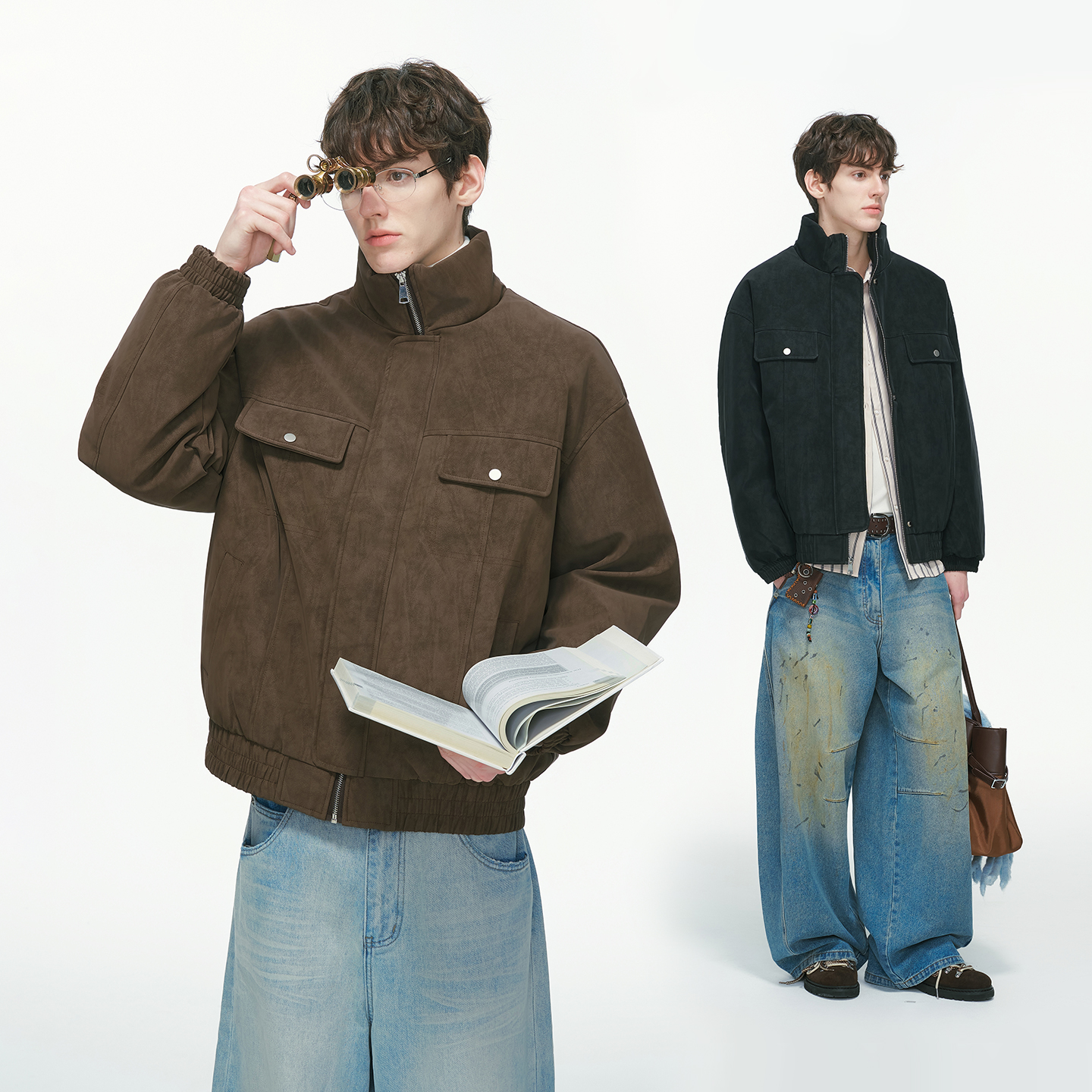 Dream made 新国标90白鸭绒工装羽绒服男款冬季加厚保暖皮衣外套