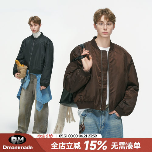 Dream made美式bomber短款飞行棒球服男秋季2026新款情侣夹克外套