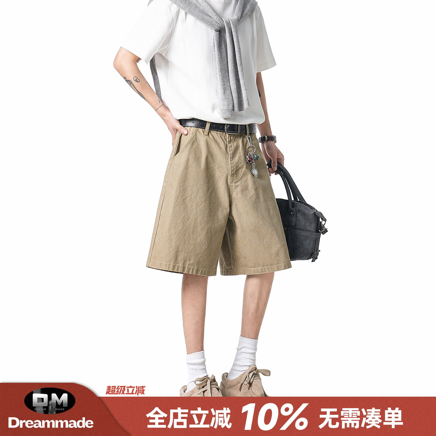 Dream made 美式工装短裤男款夏季薄款透气直筒休闲男生五分裤子图片