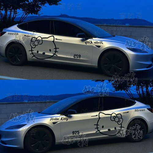 适用于特斯拉model Y3 Hello Kitty车贴拉花个性可爱凯蒂猫车身贴