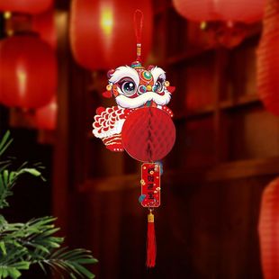 2026马年春节新款蜂窝灯笼挂饰春节挂件商场门店场景布置装饰布置