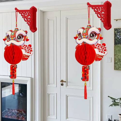 2026年新款房门春节灯笼室内挂饰过新年元旦小红灯笼宫灯场景用品