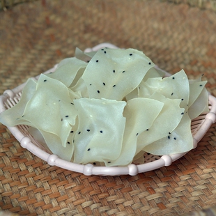 湖南耒阳特产手工制白米粉皮 黑芝麻烫皮 巴斯干粉皮 500g