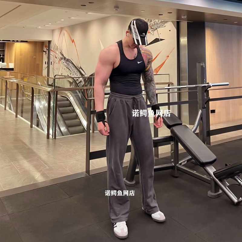 耿浩伦同款健身宽松直口裤子男