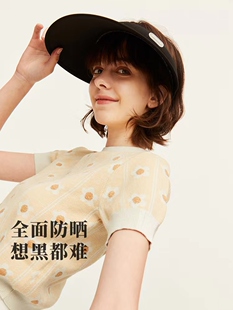 ohsunny防晒帽子女春夏户外太阳防紫外线遮脸遮阳空顶大檐蛋糕帽