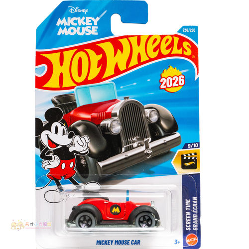 236号 MICKEY MOUSE CAR 米奇老鼠 红色 风火轮 HW SCREEN TIME电
