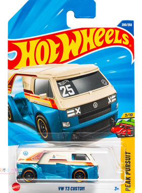 200号 VW T3 CUSTOM 大众 米黄蓝色 风火轮 PEAK PURSUIT系列25K