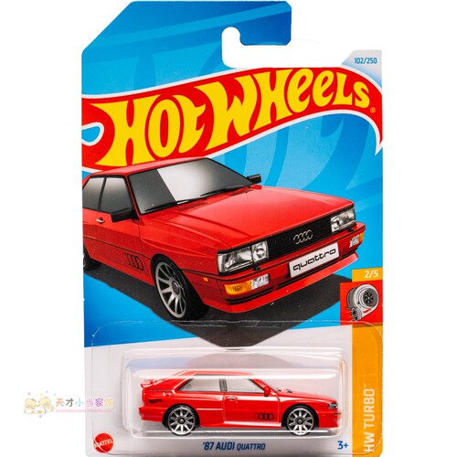102号 '87 AUDI QUATTRO 奥迪 红色 美泰风火轮 HW TURBO系列24D