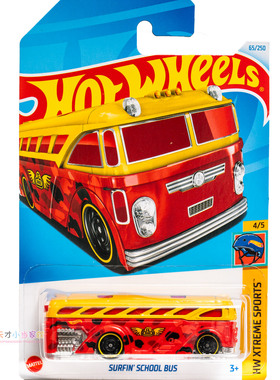 65号 SURFIN' SCHOOL BUS 校巴巴士 红黄色 风火轮 HW XTREME SPO