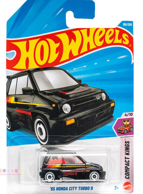 105号 '85 HONDA CITY TURBO II 本田 黑色 风火轮 COMPACT KINGS