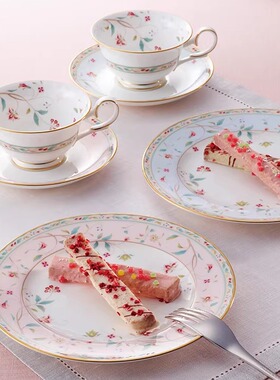 现货Noritake则武Hanasarasa花更纱骨瓷小清新咖啡杯茶杯盘下午茶