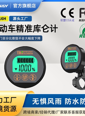 TR16H防水库仑计电瓶电动车电摩三轮车电量显示器表电池容量检测