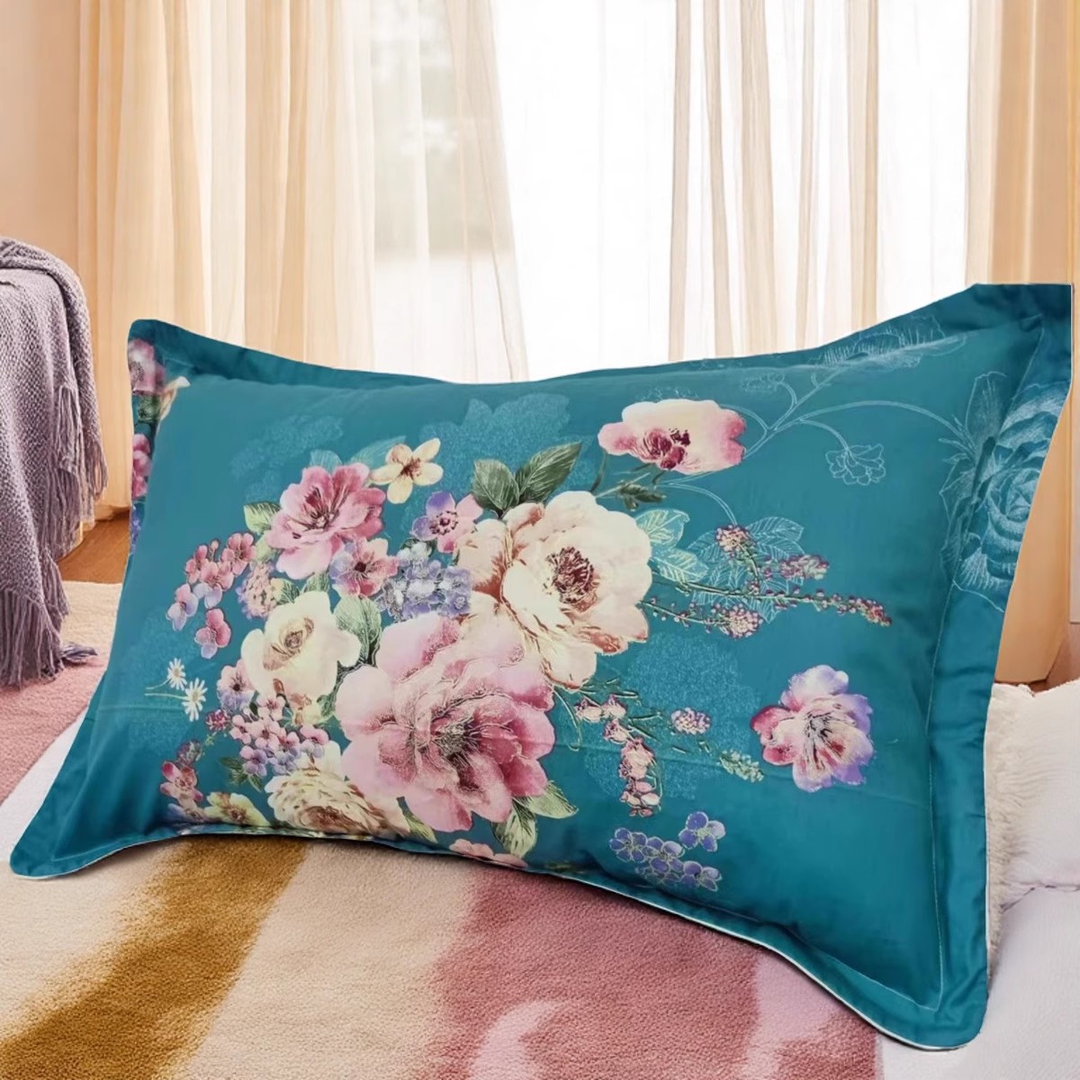 定制定做加厚精品磨毛亲肤高雅枕套纯棉包边全棉枕头套拉链枕芯套