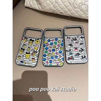 PooPookai可爱满屏字母拓麻歌子适用于苹果16/17promax/iPhone15pro手机壳女款防摔新款保护套创意