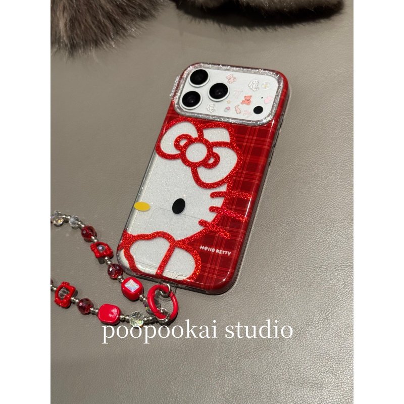 PooPookai可爱红格纹拼接闪粉猫咪适用于苹果16/17promax/iPhone15pro手机壳女款14全包防摔13保护套,3C数码配件,手机保护套/壳,淘宝优惠券,粉丝福利购,淘宝优惠卷