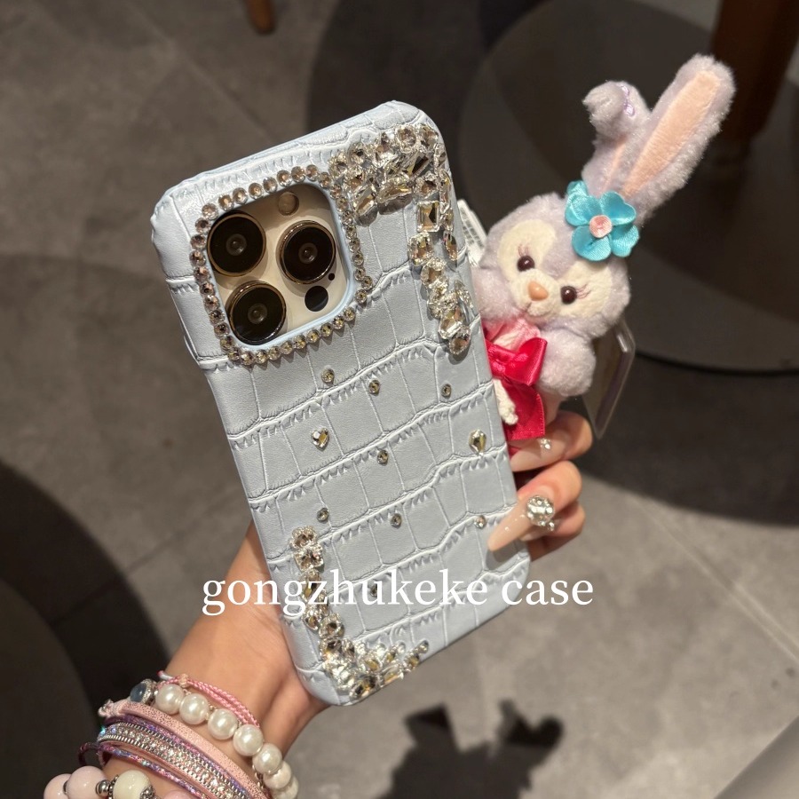 公主壳壳  高级感轻奢鳄鱼纹闪钻适用于苹果16/15promax/iPhone14pro手机壳13圆边防摔保护套