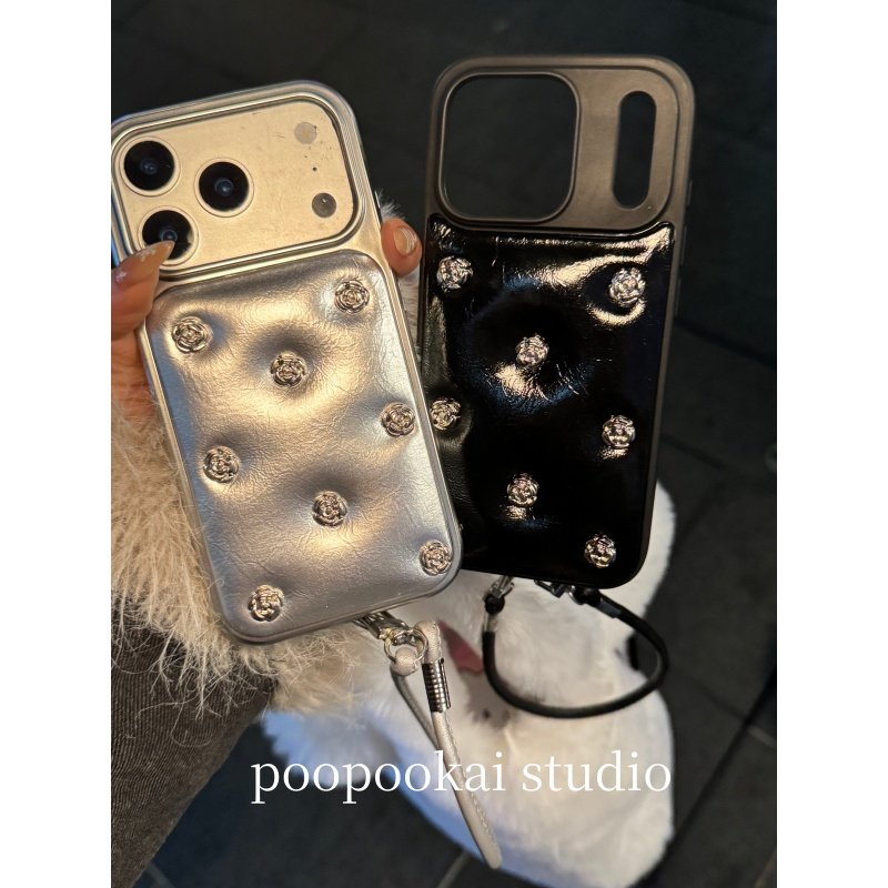 PooPookai高级感秋冬皮质立体花朵适用于苹果16/17promax/iPhone15pro手机壳女款14全包防摔13保护套,3C数码配件,手机保护套/壳,淘宝优惠券,粉丝福利购,淘宝优惠卷