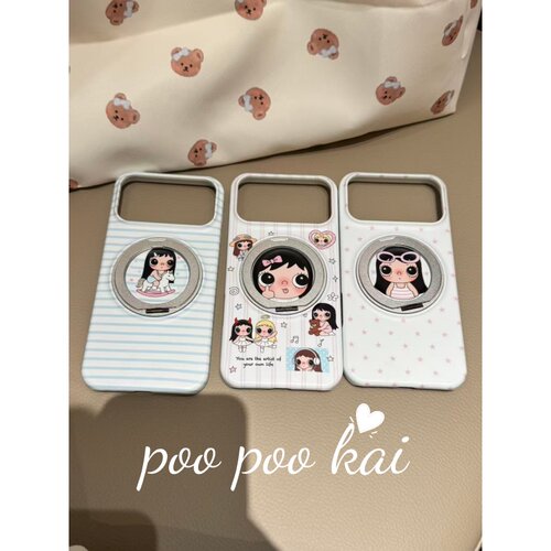 PooPookai韩系可爱小玉菲林支架适用于苹果16/17promax/iPhone15pro手机壳女款防摔新款保护套创意