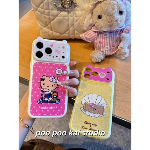 PooPookai立体猫耳可爱豹纹猫咪适用于苹果16/17promax/iPhone15pro手机壳女款防摔新款保护套创意