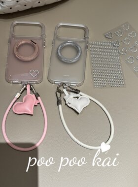PooPookai小众简约透明360支架适用于苹果16/17promax/iPhone15pro手机壳女款14全包防摔13保护套