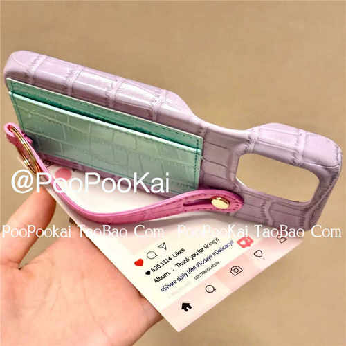 PooPooKai马卡龙撞色鳄鱼皮纹手腕带适用于苹果16/15promax个性iPhone14pro手机壳14卡包韩风13/12高级保护套