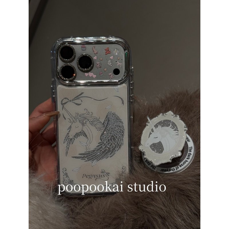 PooPookai高级感ins闪粉小马磁吸适用于苹果16/17promax/iPhone15pro手机壳女款14全包防摔13保护套,3C数码配件,手机保护套/壳,淘宝优惠券,粉丝福利购,淘宝优惠卷
