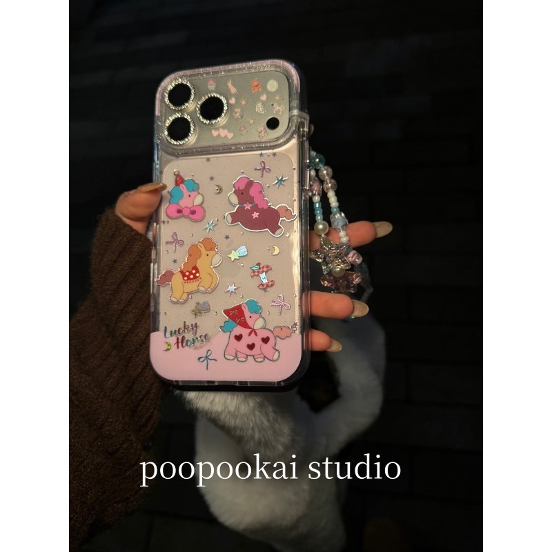 PooPookai ins韩系镭射蝴蝶结小马适用于苹果16/17promax/iPhone15pro手机壳女款14全包防摔13保护套,3C数码配件,手机保护套/壳,淘宝优惠券,粉丝福利购,淘宝优惠卷