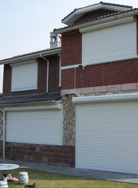 铝合金卷帘车库门|遥控车库门|双层铝合金电动卷帘门|车库卷帘门