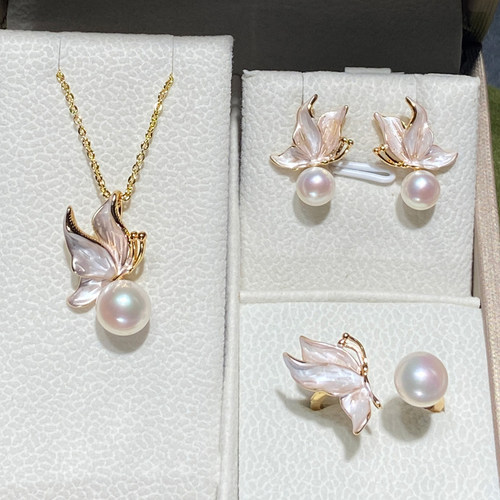 诸暨天然淡水珍珠首饰三件套装