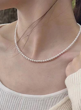 高亮近正圆天然淡水珍珠baby珠链