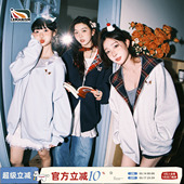 外套女 情侣款 lemanism潮牌腊肠狗格子拼接开衫 卫衣男连帽2025春季