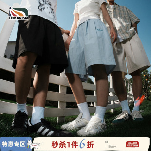 男款 沙滩裤 2025夏季 五分裤 子 情侣休闲裤 lemanism潮牌刺绣速干短裤
