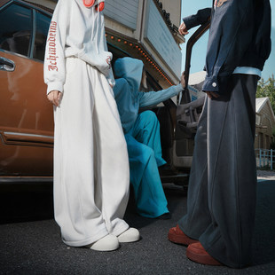 【男装专场】lemanism美式摇粒绒休闲裤卫裤男秋冬情侣款加厚裤子