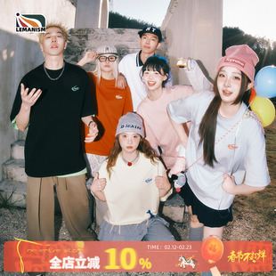 lemanism美式潮流260g重磅字母短袖T恤男2026夏季新款情侣款体恤